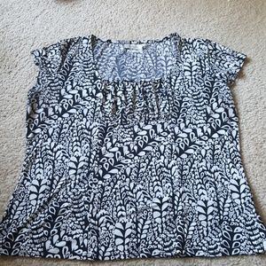 Van Husen Short Sleeve Square Neck Blouse